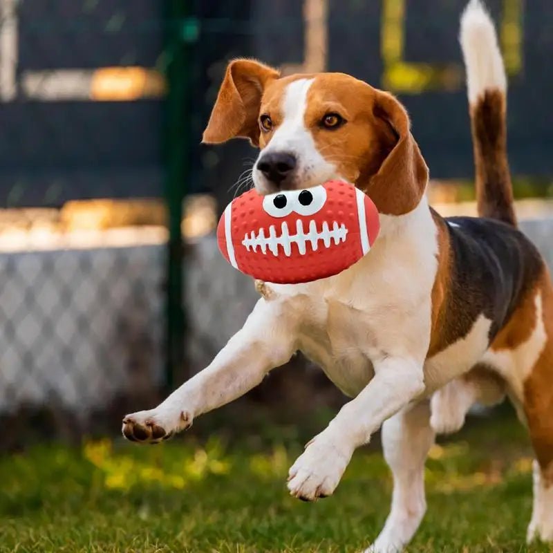 Balle pour Chien - DogBallLatex™ - Rugby Rouge - Mon Univers Animalier